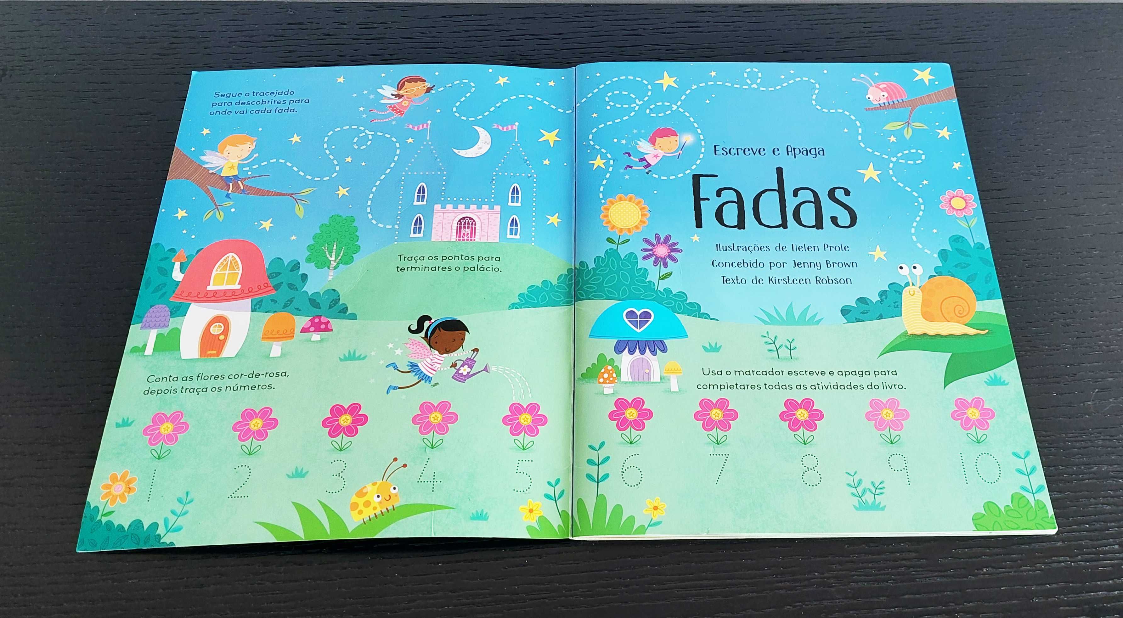 Livro de actividades - Escreve e apaga Fadas 3 a 6 anos