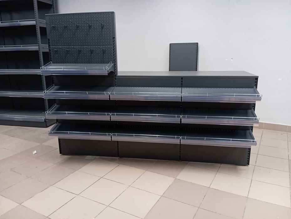 Торговые стеллажи. Кассовые боксы. В магазин супермаркет минимаркет