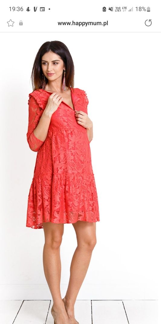 Sukienka ciążowa i do karmienia Natalie coral dress L