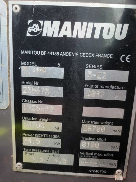 Ładowarka teleskopowa Manitou MT 1440