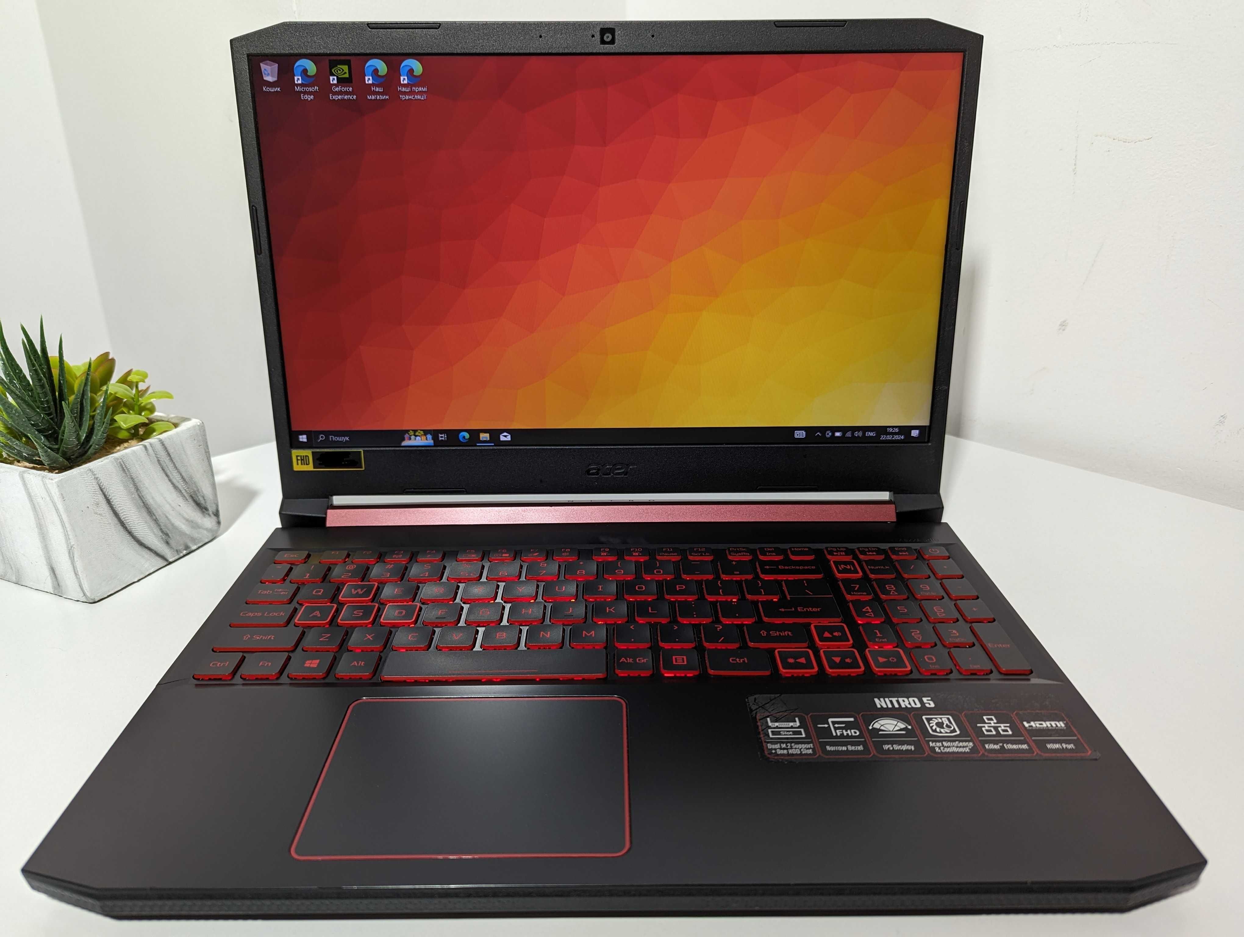 LAPTOP GAMINGOWY Acer Nitro GTX 1650 I5-9300H 16ram 512ssd