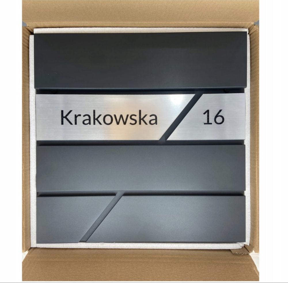 Skrzynka na listy DUŻA z Twoim Adresem kolor Antracyt