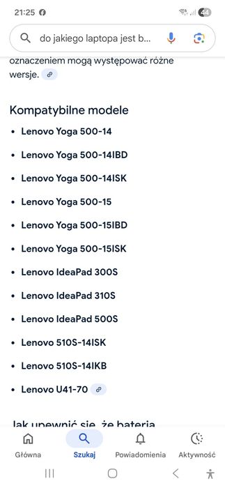 Oryginalna bateria Lenovo L14M2P21