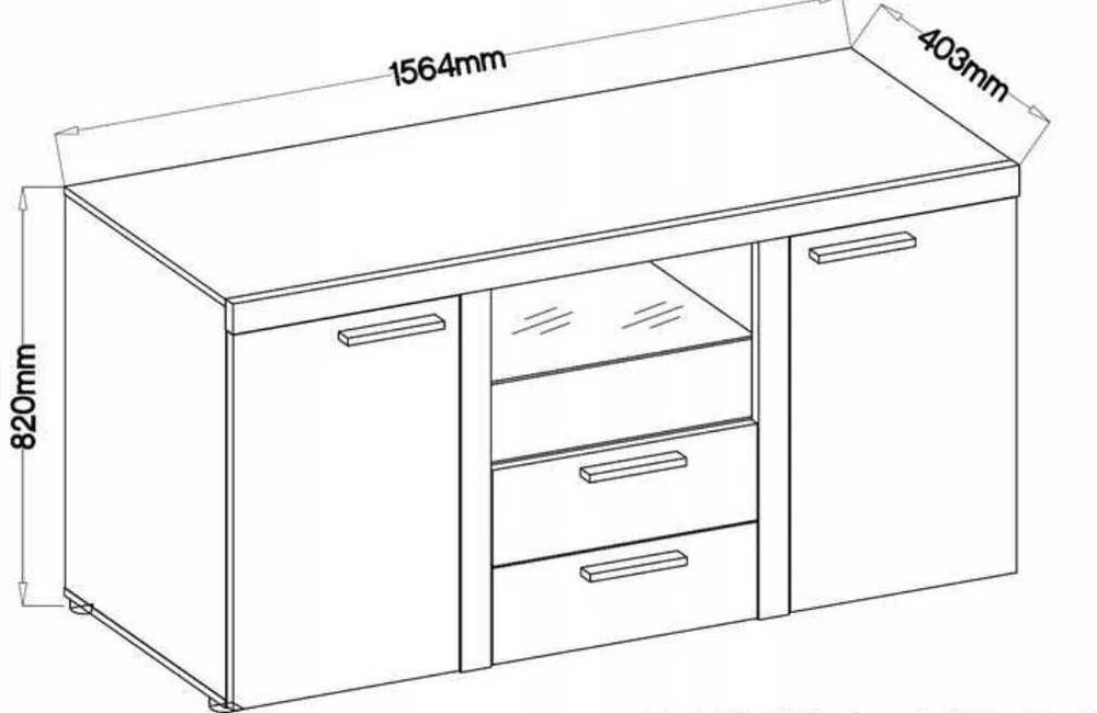 Zestaw mebli do salonu meblościanka szafa komoda trzy kolory JAR-POL