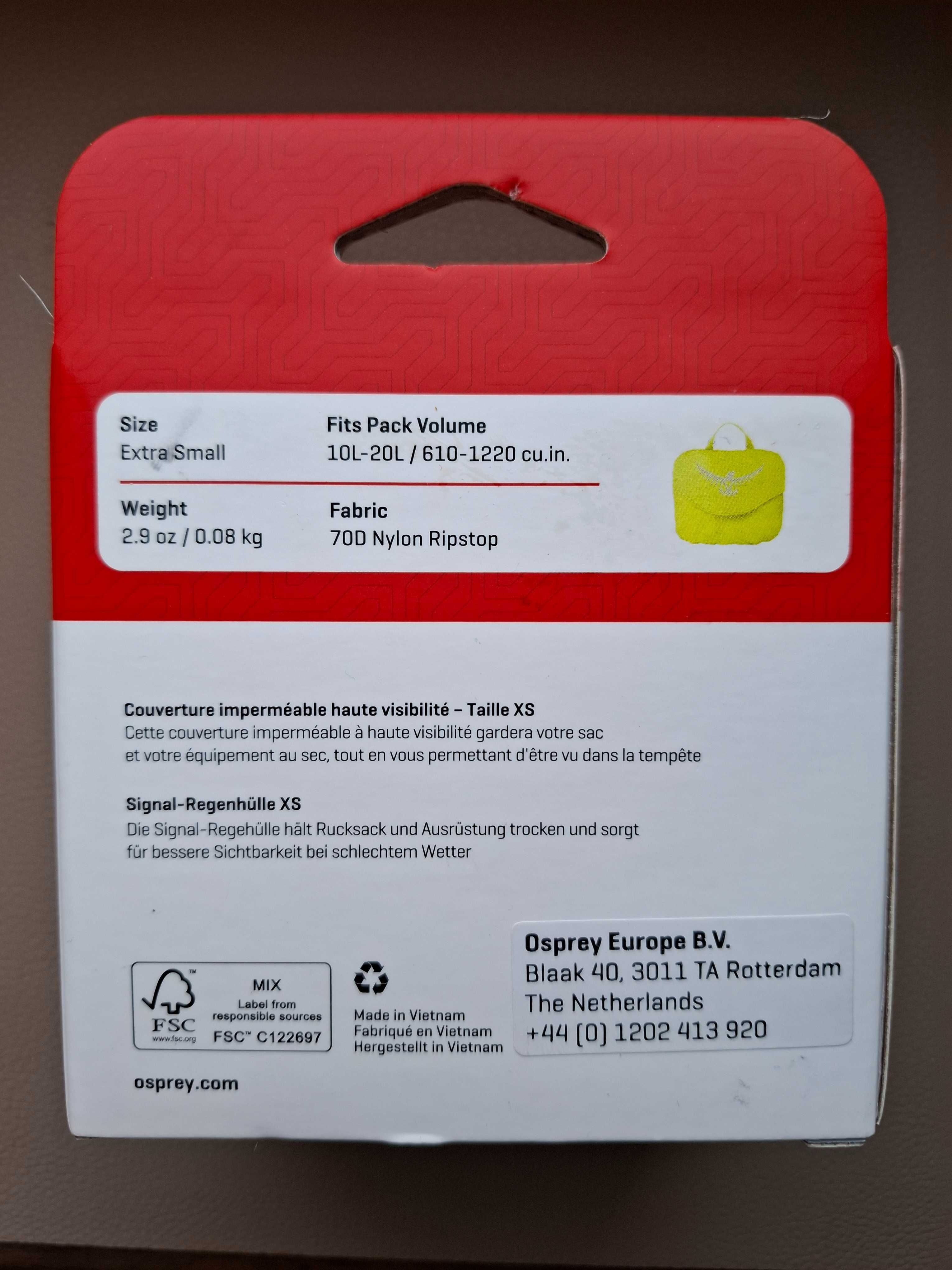 Pokrowiec przeciwdeszczowy Osprey Raincover XS 10-20L