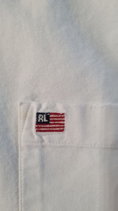 Vintage Koszula Ralph Lauren Jeans. Biała. Rozmiar M. Lata 90
