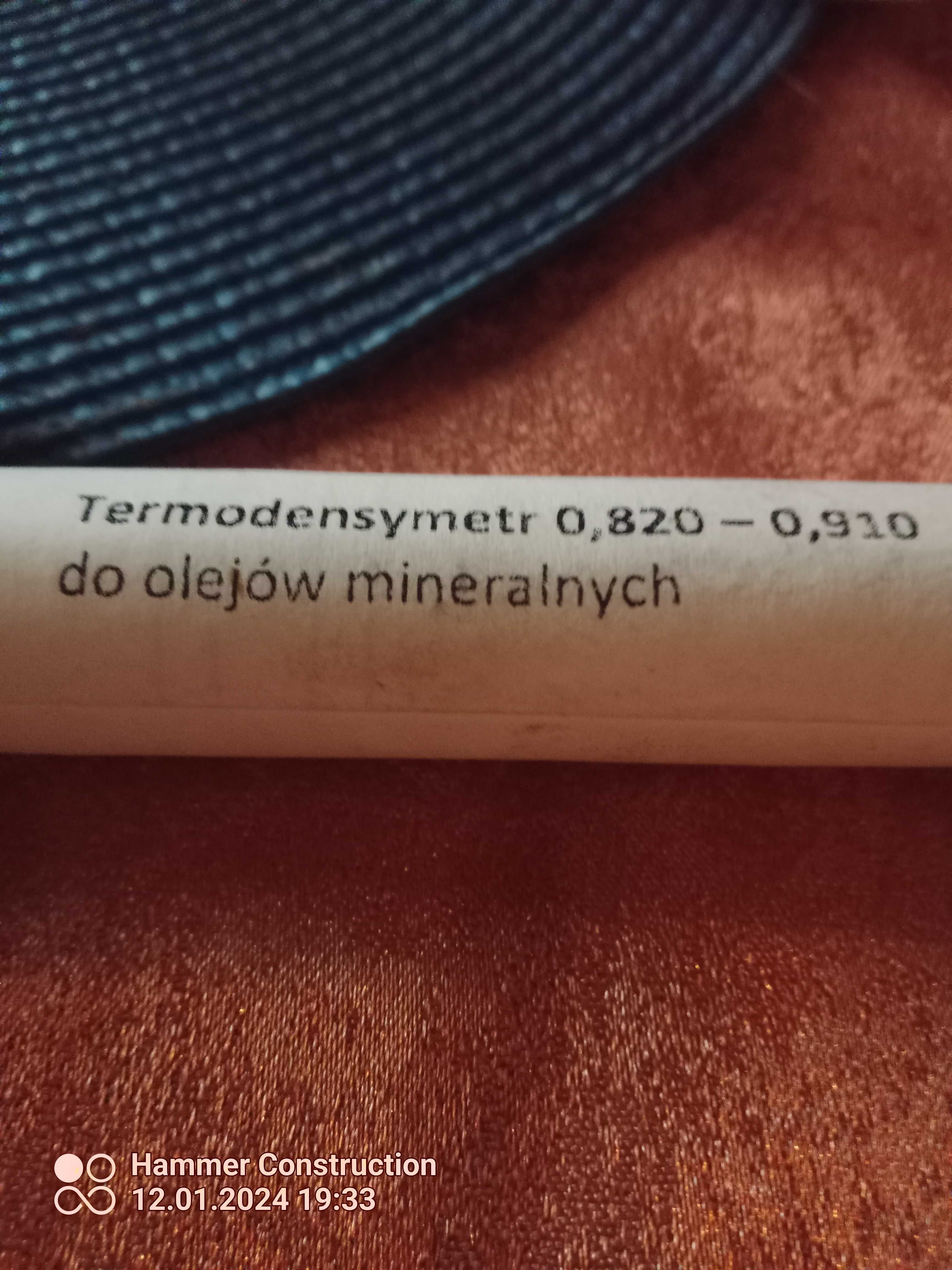 Termodesnstymetr do gęstośći olejów mineralnych