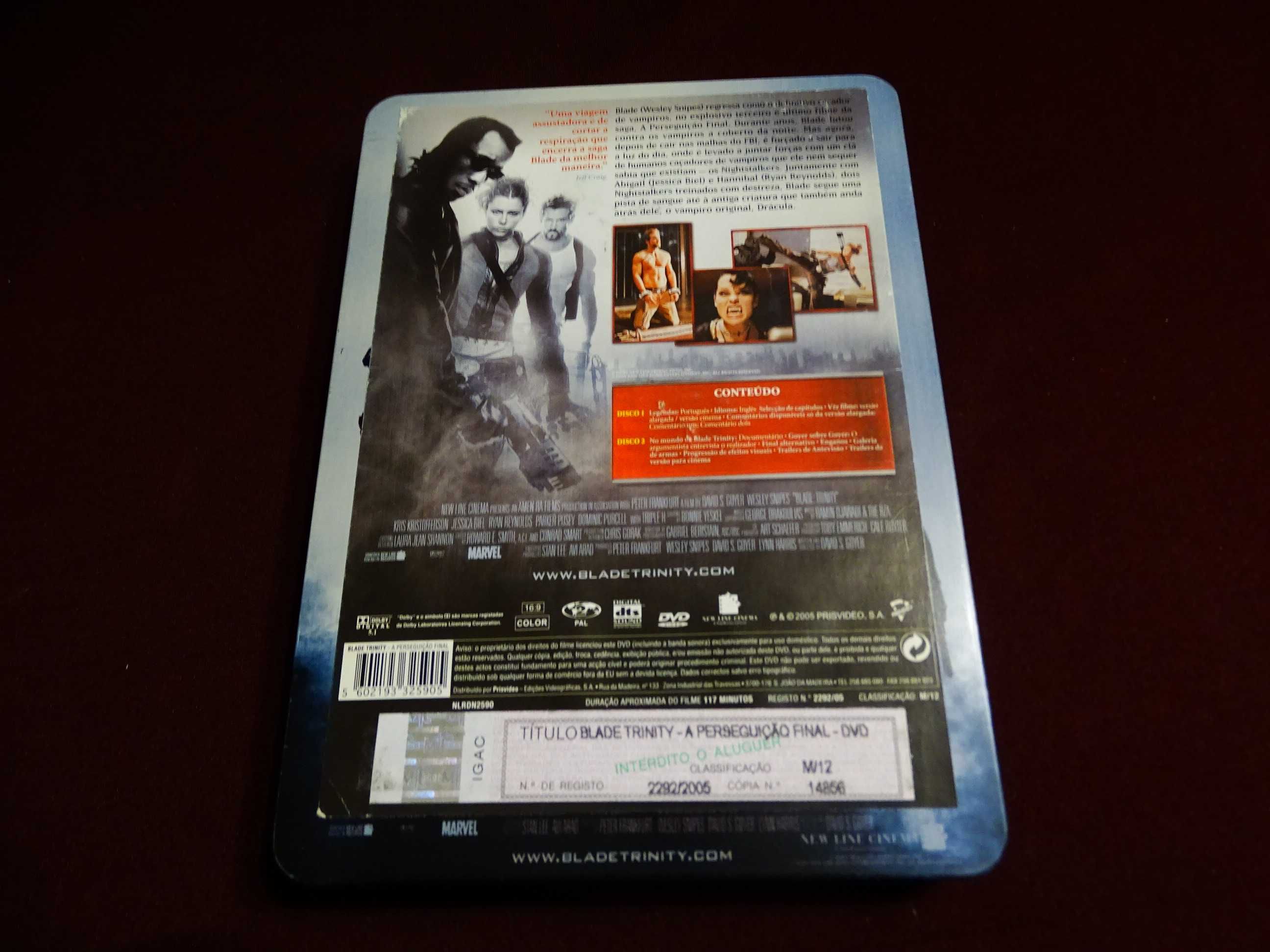 DVD-Blade Trinity/Caixa metálica/Edição especial 2 discos