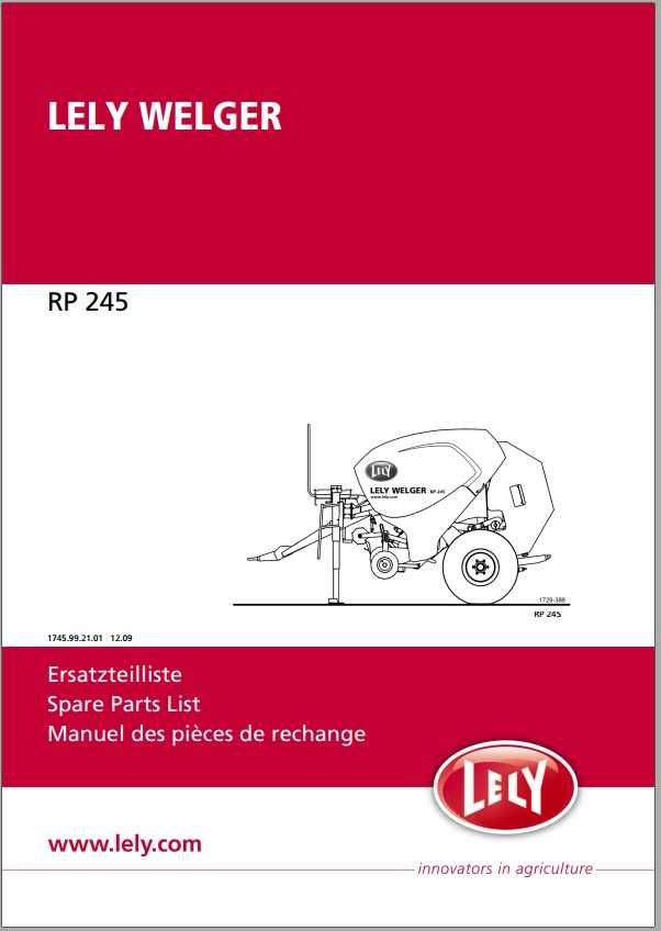 Katalog części Prasy Lely Welger RP 245
