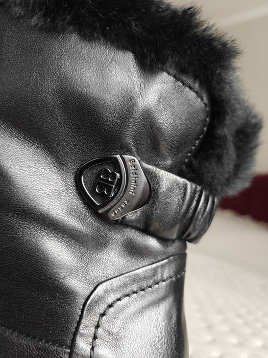 Baldinini botki na koturnie skórzane skóra naturalna czarne kozaki 40