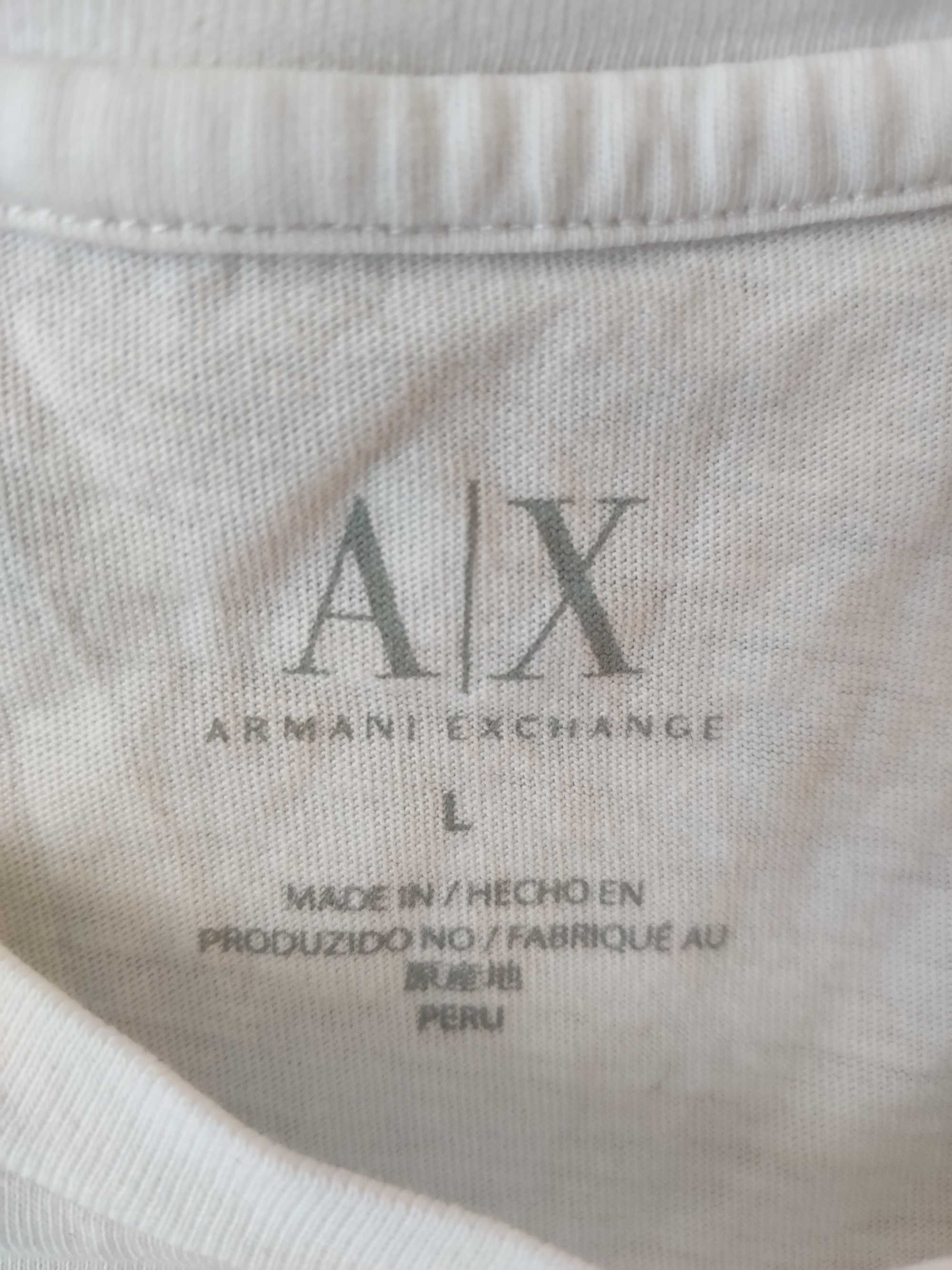 Armani t-shirt oryginalna koszulka z krótkim rękawem L biała damska