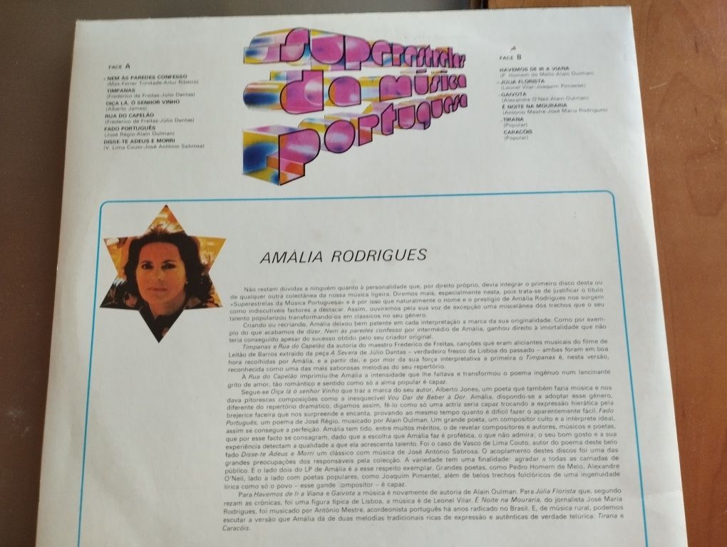 Vinil LP Música Pop. Portug. (Amália R. Carlos do Carmo, Simone etc)