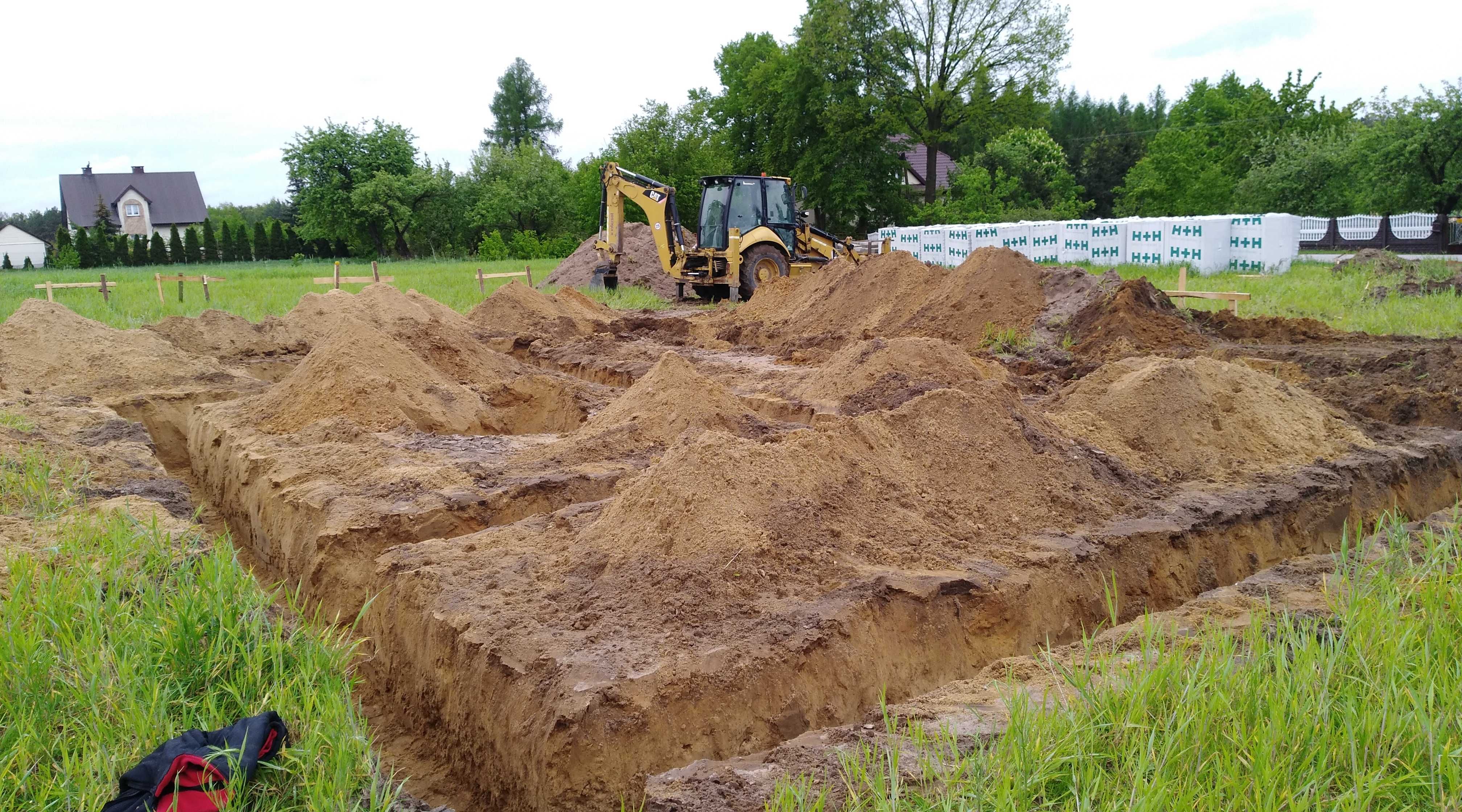 Usługi koparko-ładowarką, koparką obrotową 17ton