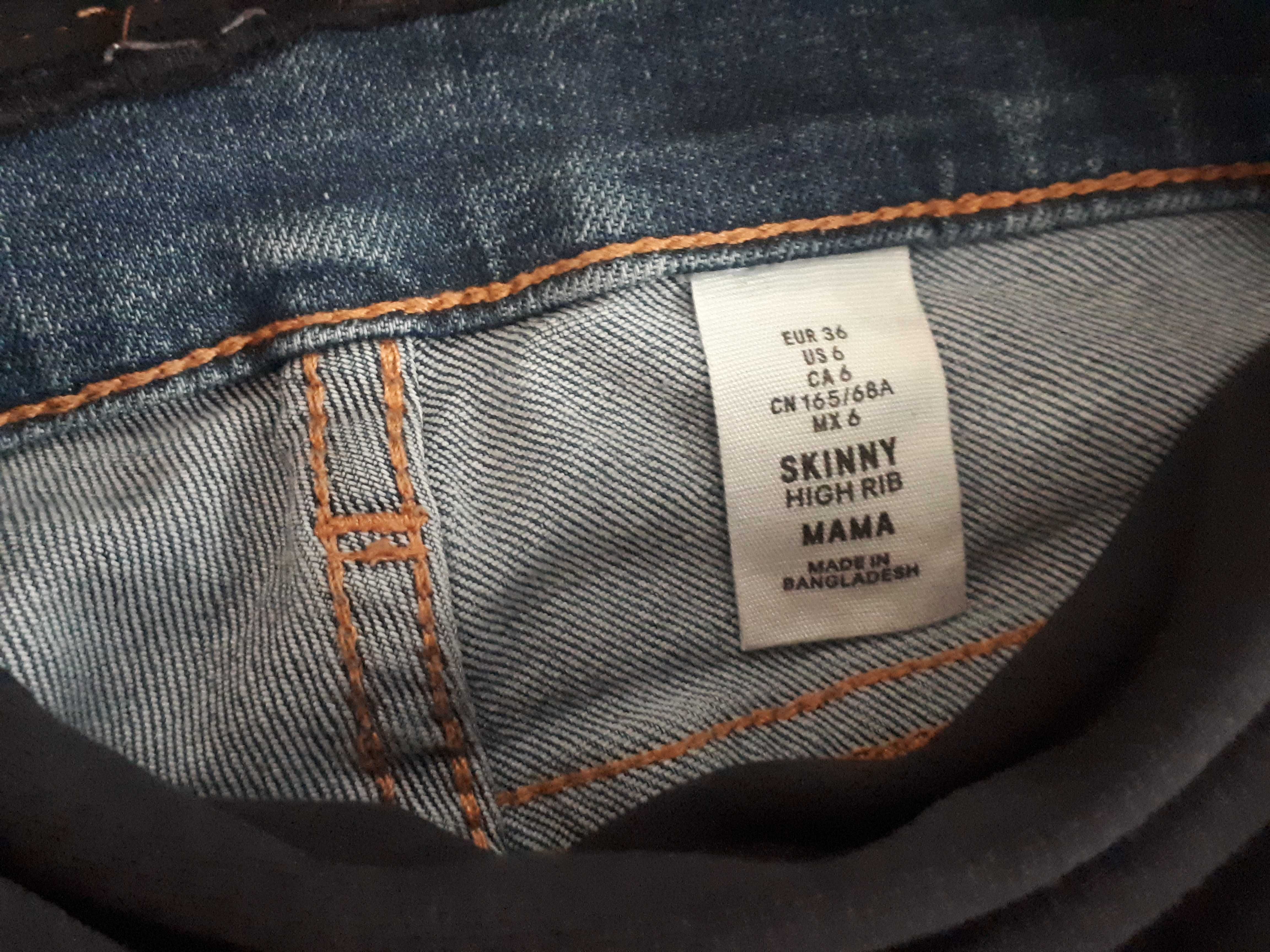 Spodnie ciążowe jeansowe h&m  rozm. 36