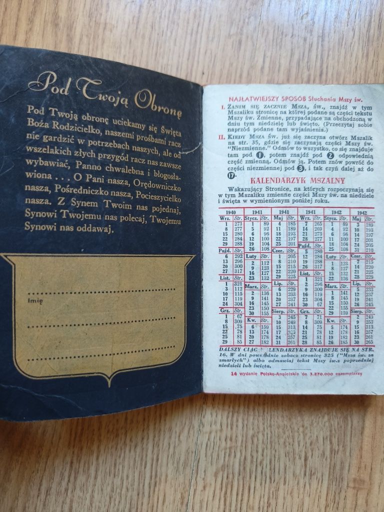Mój Niedzielny Mszalik Ułożył Ksiądz STEDMAN Vintage Art Deco 1940r
