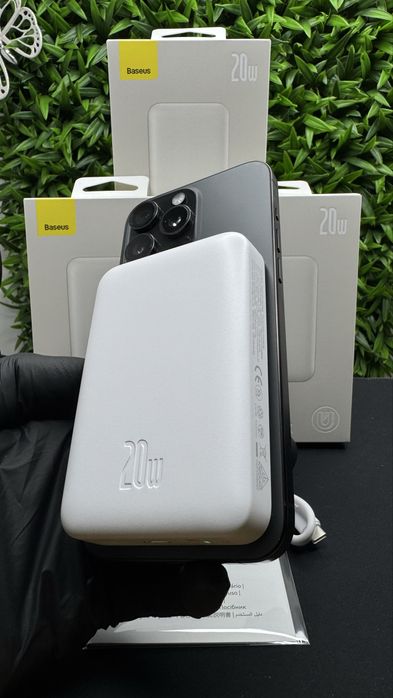 Магнітний якісний павербанк Базеус з бездротовою зарядкою 10000 20 ват