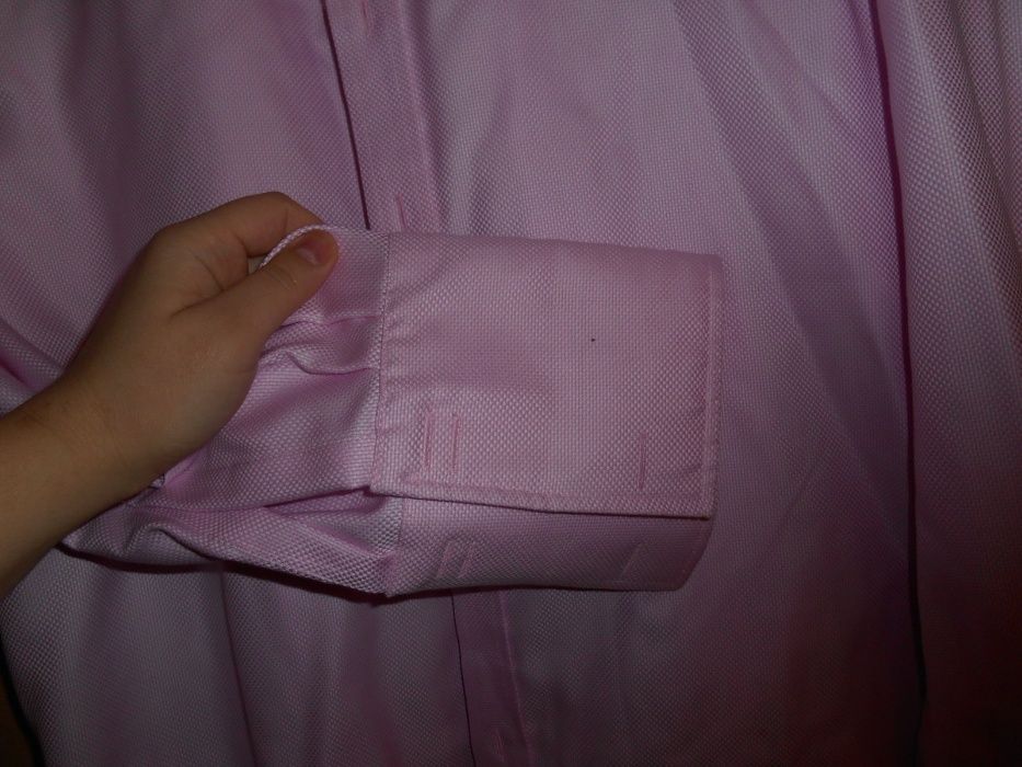 шикарна чоловіча сорочка під запонки 44 розмір комірця рубашка