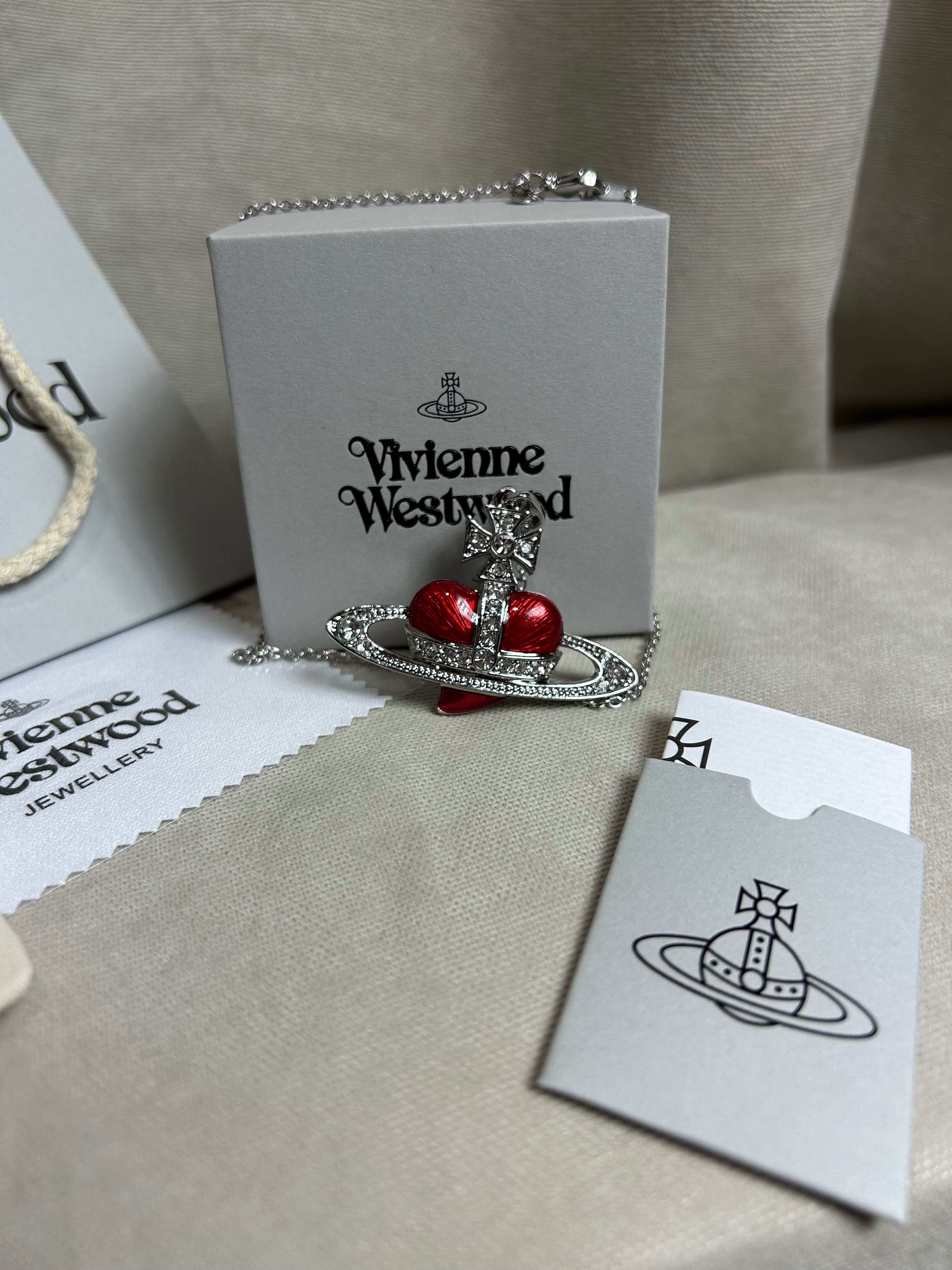 Vivienne Westwood Red Heart Saturn оригинал кулон подвеска