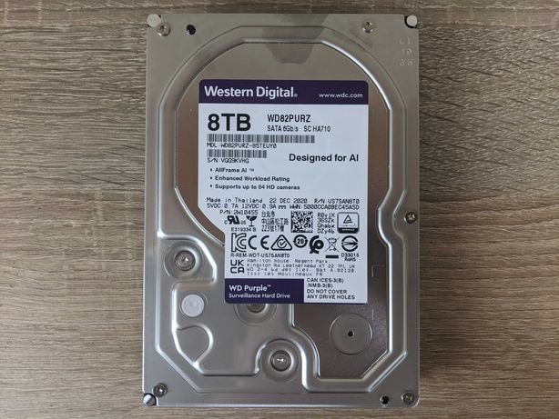 HDD 3.5” 8TB SATA WD Purple (WD82PURZ), нові, запаковані.