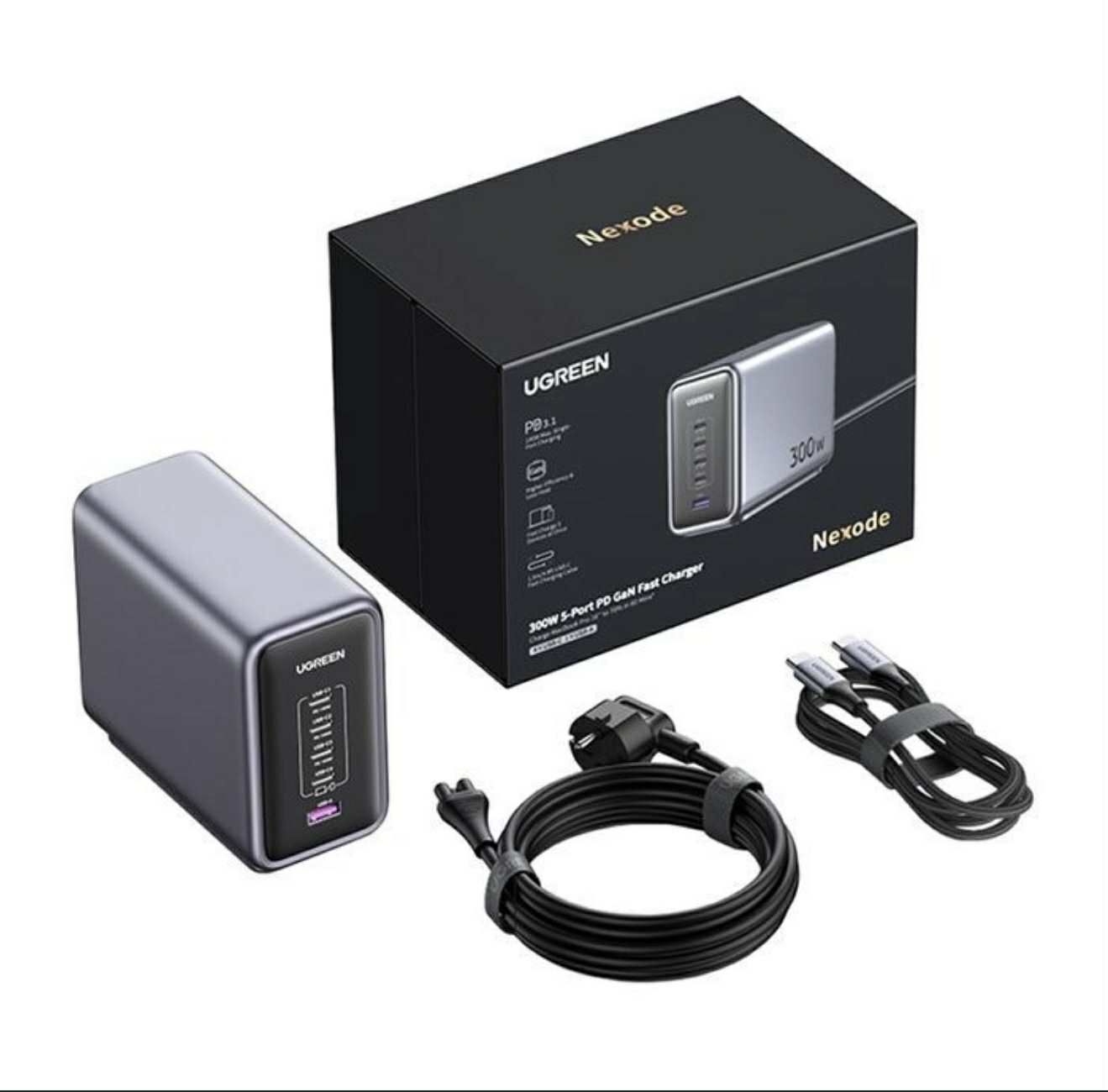Ładowarka ugreen Nexode 300w Gan 4x usb-C, 1x USB-A