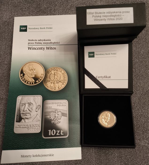 100 zł Wincenty Witos - Złota moneta Kolekcjonerska