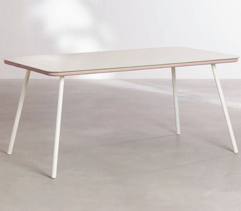 Mesa de Jantar em Vidro e Alumínio (160x90 cm)