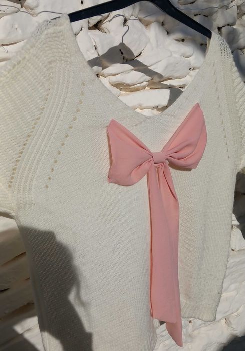 Blusa de malha com laço