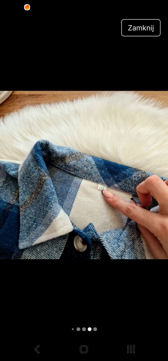 Wiosenna niebieska kurtka materiałowa narzutka kardigan krótki 2XL 44