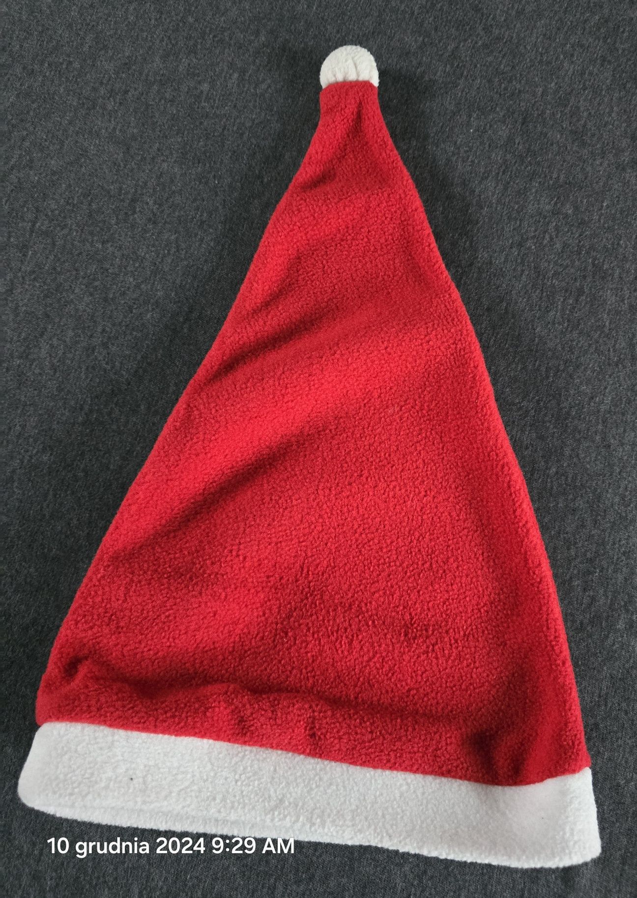 H&M-czerwona czapka Mikołajkowa r.98cm
