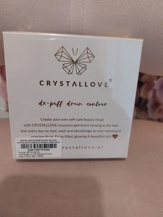 Płytka gua sha kwarc różowy masażer crystallove