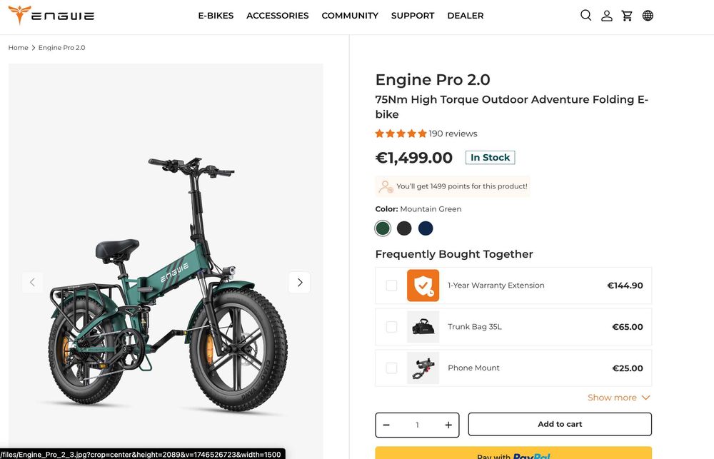 Bicicleta elétrica -Engwe Engine Pro 2.0 – Quase Novo, Apenas 39 km