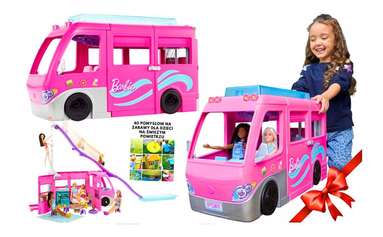 BARBIE KAMPER Dla Lalek Z Basenem Marzeń ZESTAW Wielkie Auto PREZENT