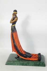 G.S. CASSEL piękna rzeźba z brązu kobieta w sukni tancerka