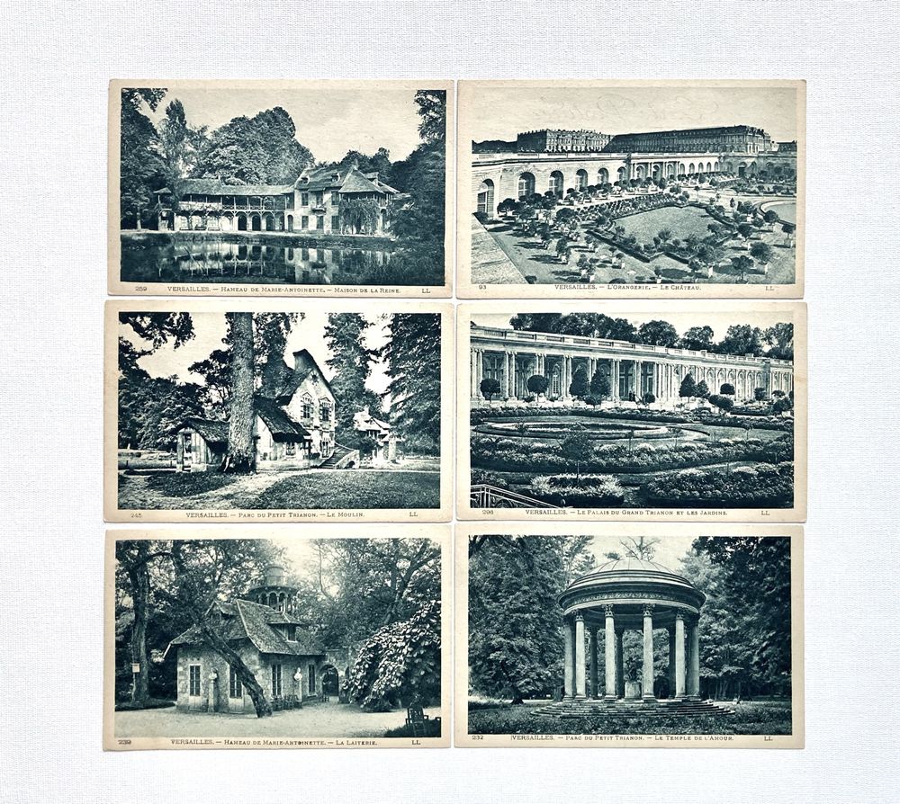 Stare pocztówki zestaw 6 szt. Wersal Versailles Francja