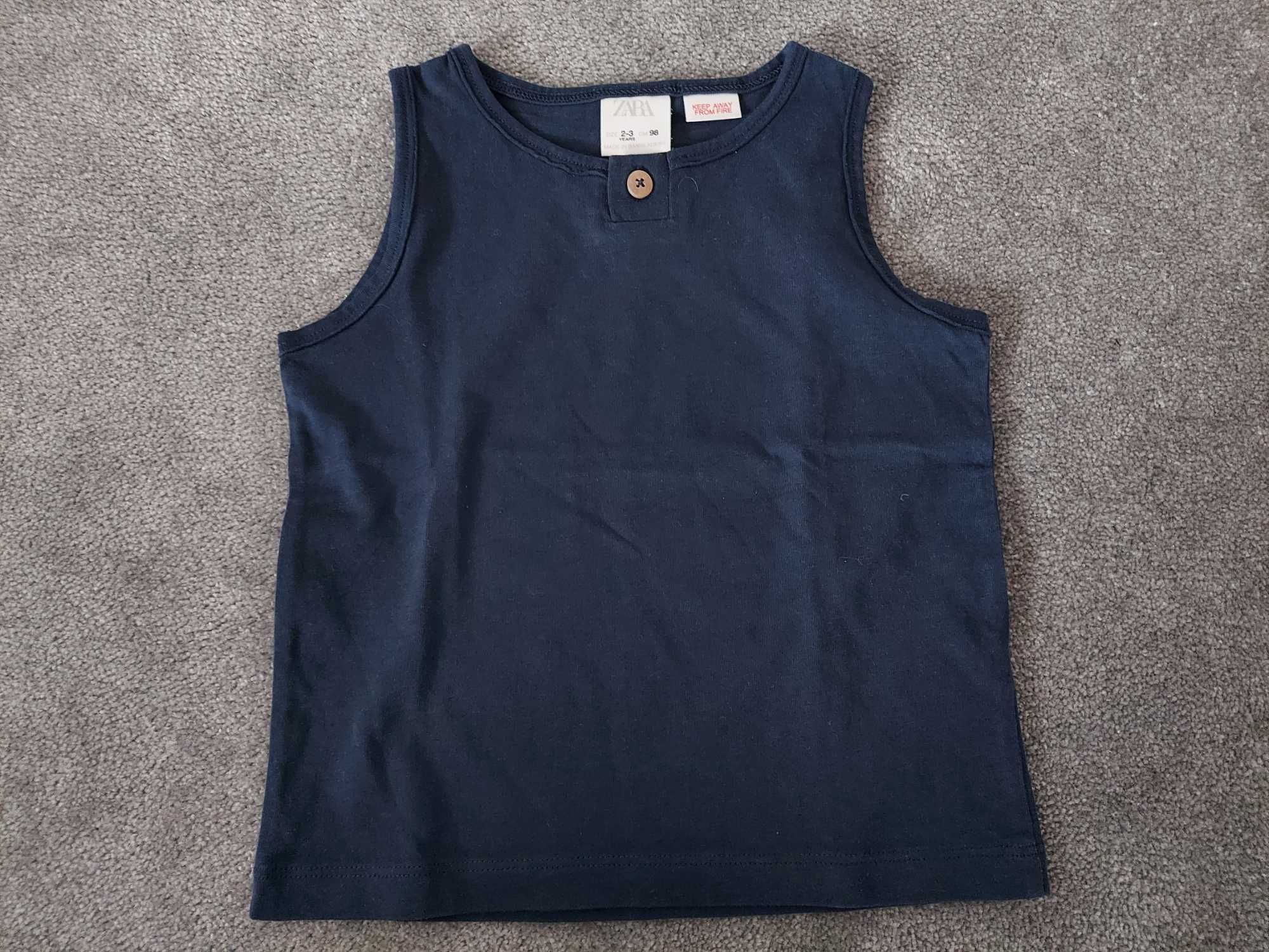 NOWA Koszulka bez rękawów ZARA 2-3 lata 98cm granatowa