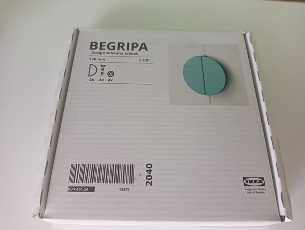 IKEA BEGRIPA Uchwyt, turkusowy/półokrągły, 130 mm