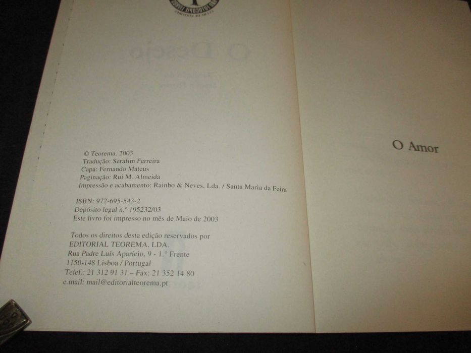 Livro O Desejo Safo Teorema