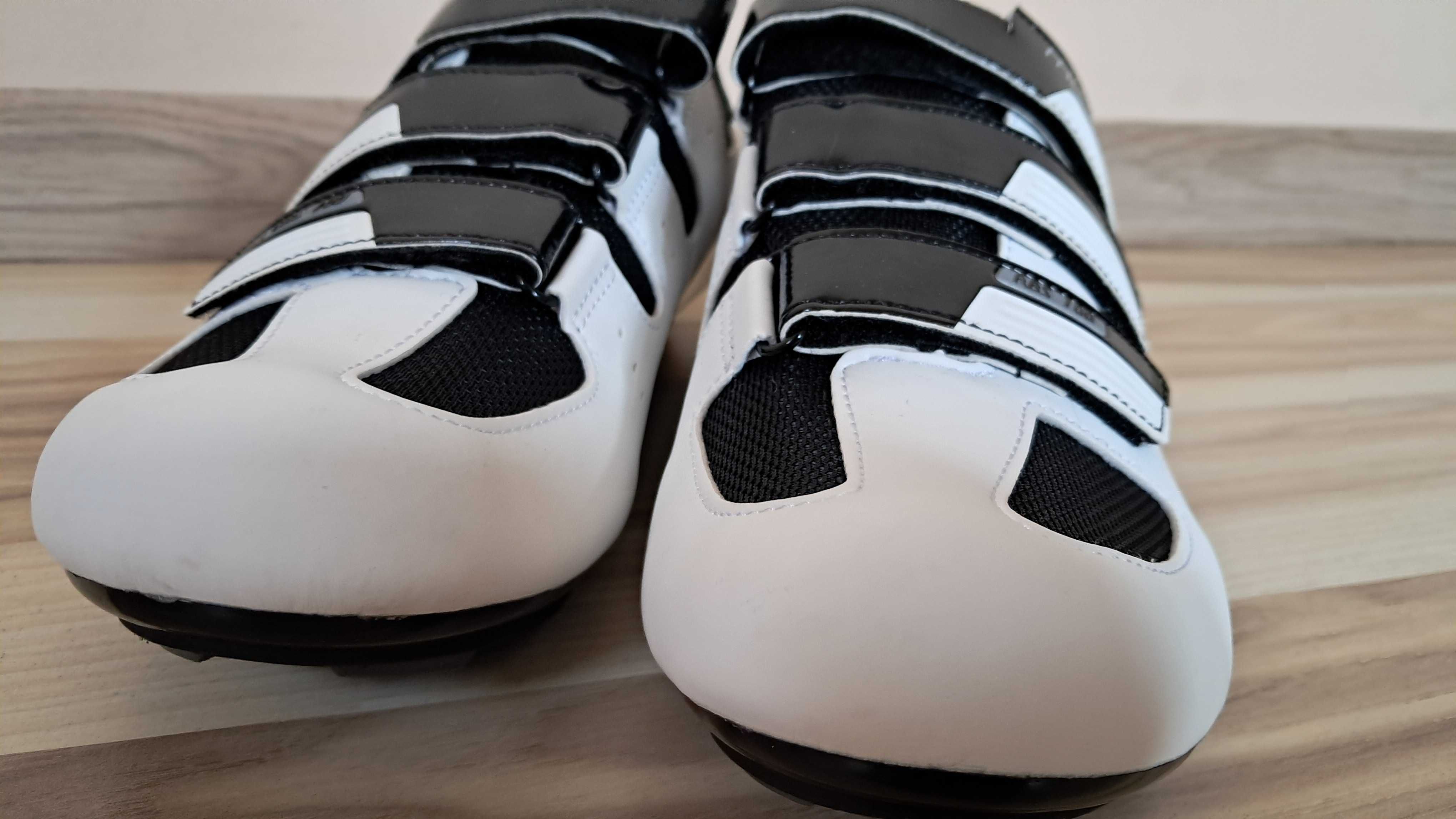 Muddyfox białe czarne buty kolarskie NOWE 43 rzepy