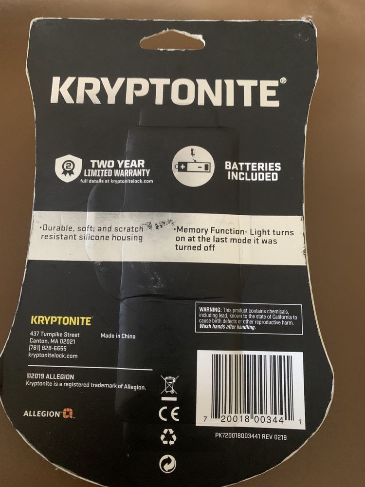 Фонарик для велосипеда / самоката kryptonite comet 150
