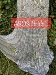 ASOS Bridal Nowa suknia ślubna XL z trenem/srebrne cekiny/odkryte plec