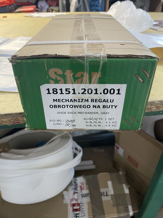 Mechanizm Regalu Obrotowego na Buty – Szary