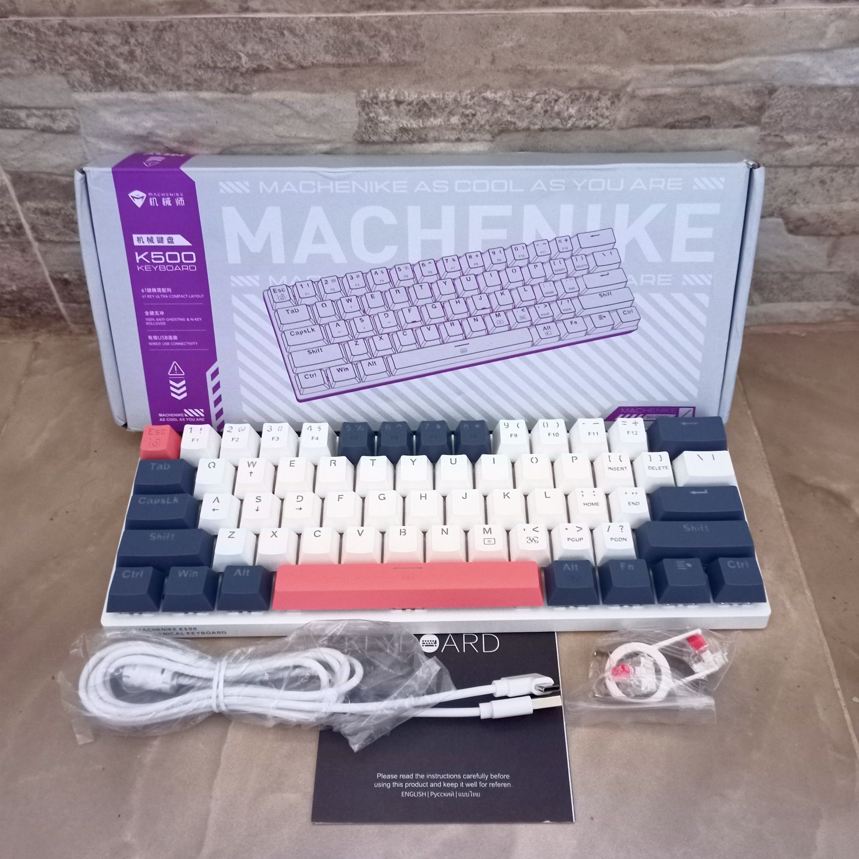 Нова ігрова механічна міні клавіатура Machenike k500-b61 Red switch
