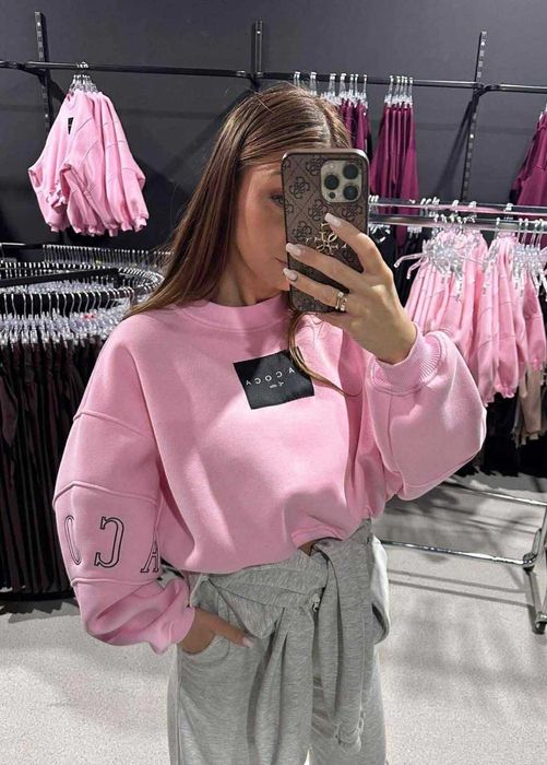 La coca bawełniana bluza basketa różowa