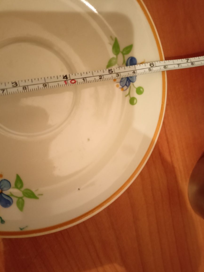 Talerzyk pod filiżankę Lubiana 2 spodek porcelana kwiatki niebieskie