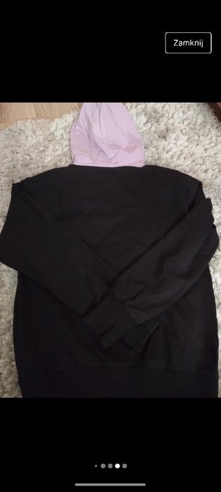 NOWA bluza czarna fioletowa z kapturem i zamkiem