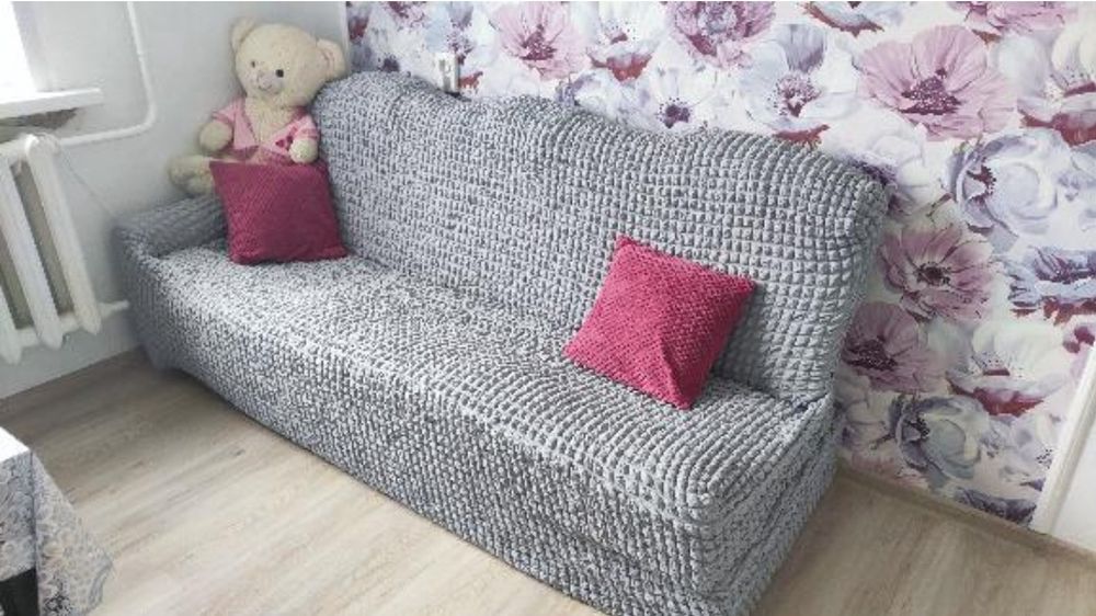 Чехол на диван книжку без подлокотников Concordia без оборки жатка