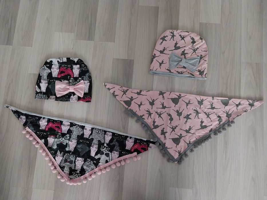 Zestaw czapka komin 2 komplety wiosenne wiosna