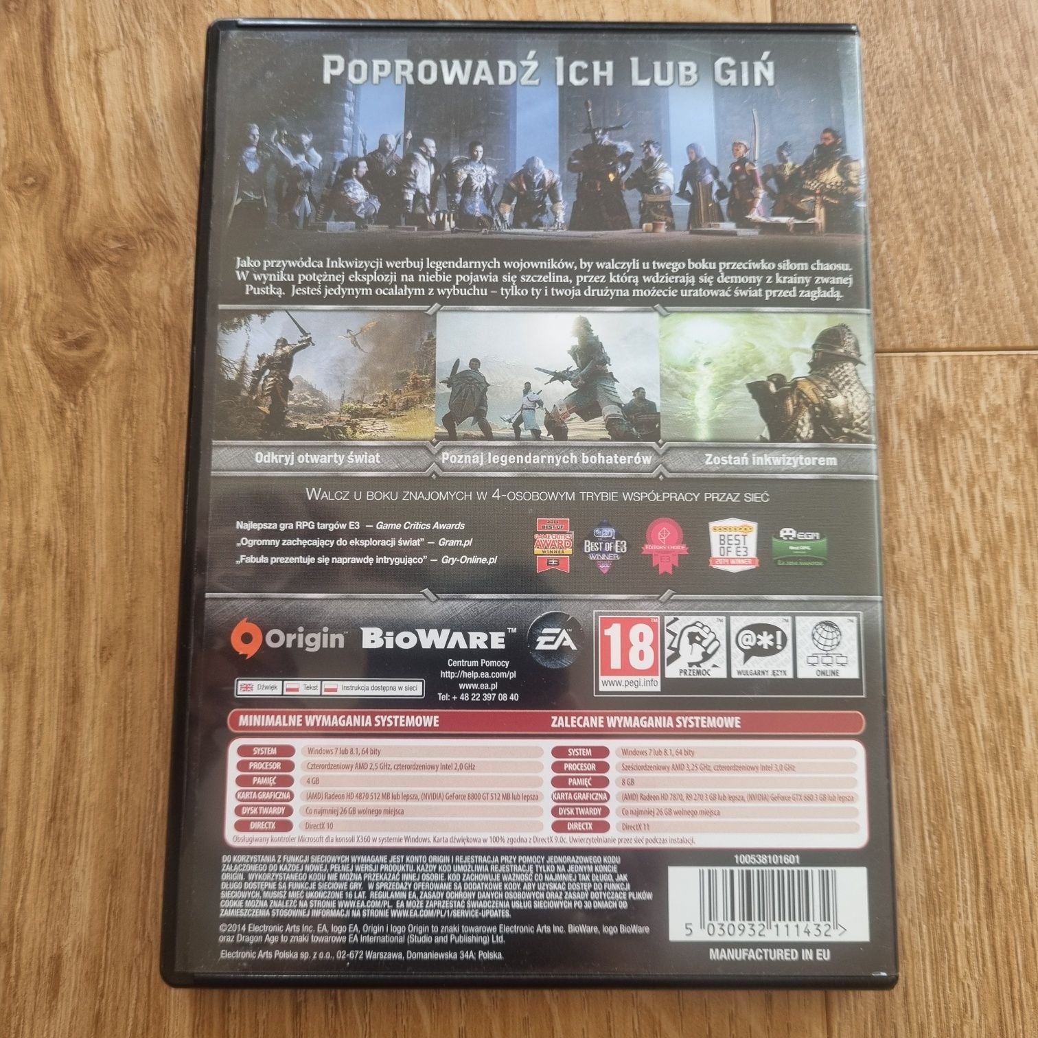 Dragon age inkwizycja pudełko z grą