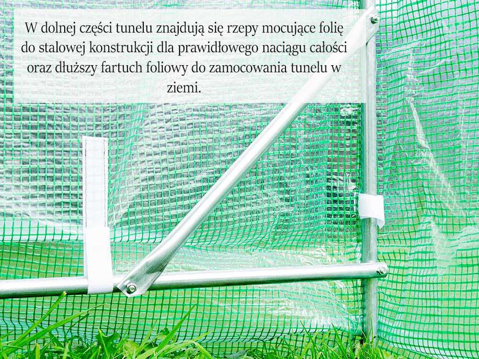 TUNEL FOLIOWY z zbrojoną folią 8x3m Foliak 24m2 SZKLARNIA FOLIÓWKA