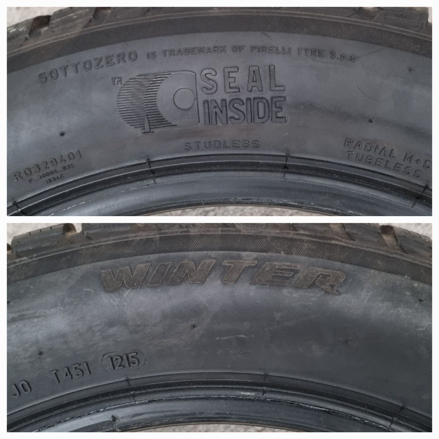 Opony używane ZIMOWE 215/55/17 Pirelli BdbStan 350zł/2szt.